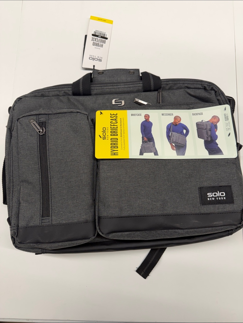 NEW Solo New York Duane 16" Hybrid Laptop Bag in Gray